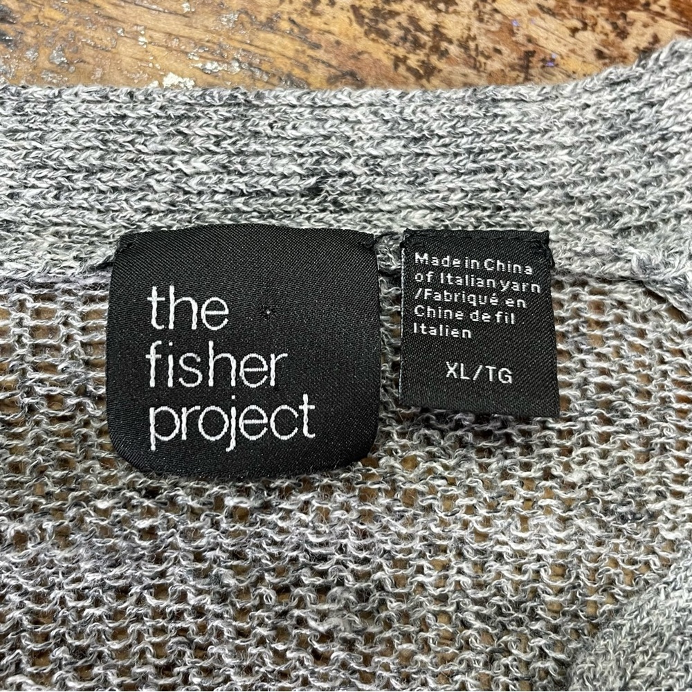 THE Fisher Project Open Knit Linen Tunic Sweater XL FLAW - Picture 6 of 8